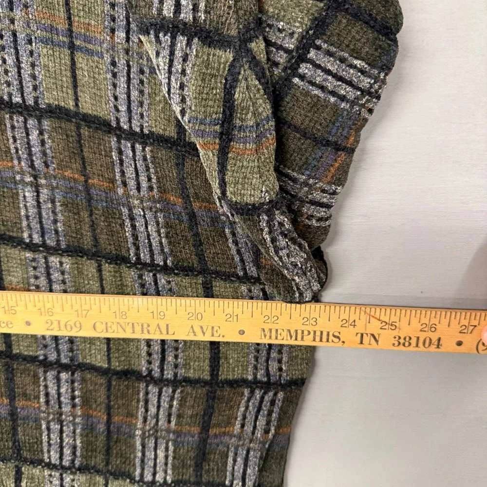 Vintage Dockers Plaid Crewneck Sweater Large‎ Green Brown Gray Retro Pullover